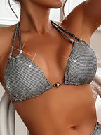 Maillot de bain bikini licou scintillant