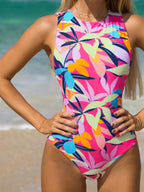 Maillot de bain une pièce imprimé fermeture éclair dos - Chic&Shines