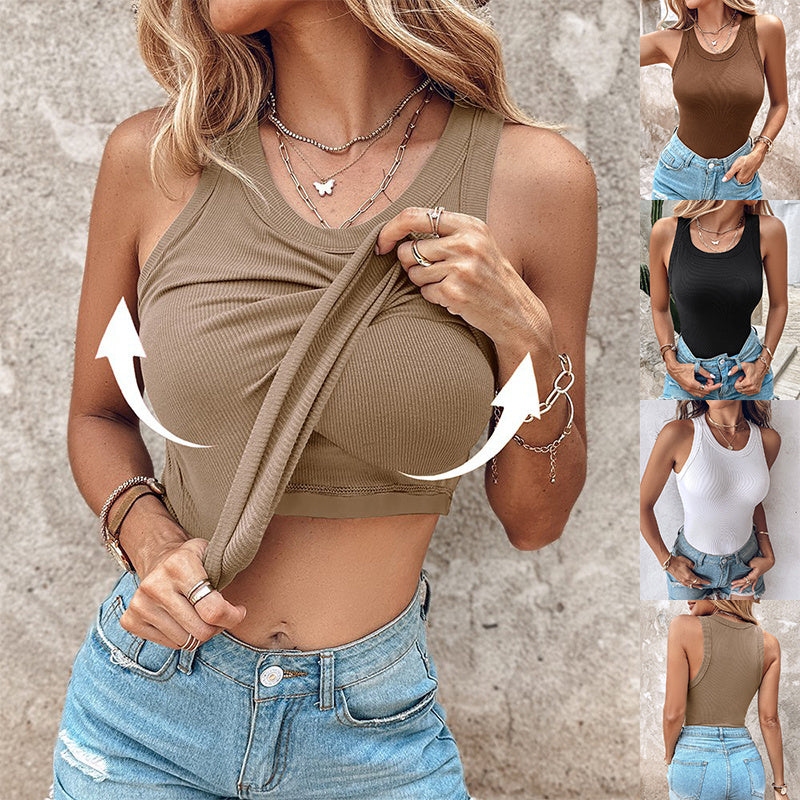 Imogen - Top d'été sans manches pour femmes avec soutien-gorge intégré