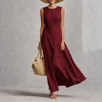 Robe longue asymétrique coupe épurée