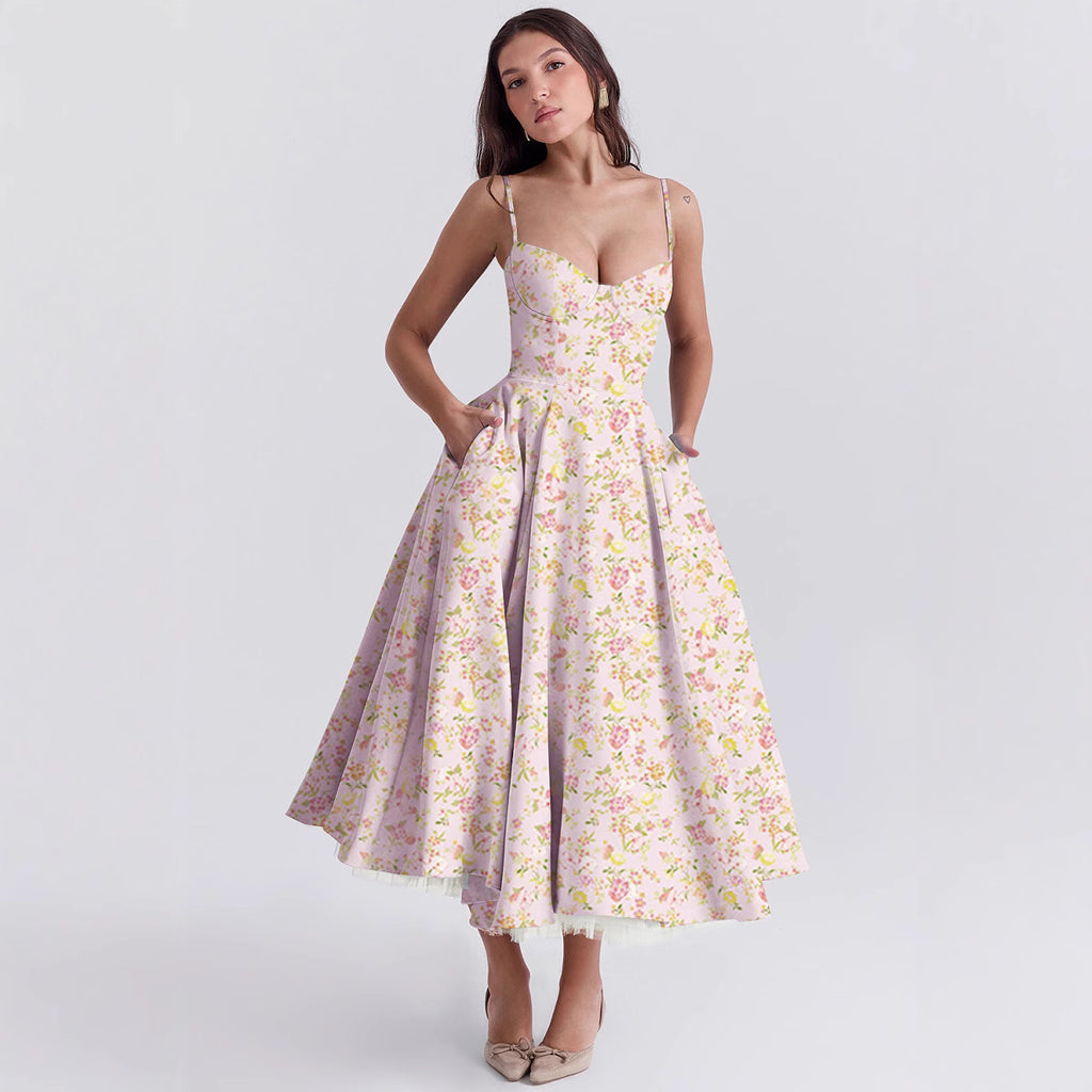Robe longue voile ajouré – Élégance fluide et légère