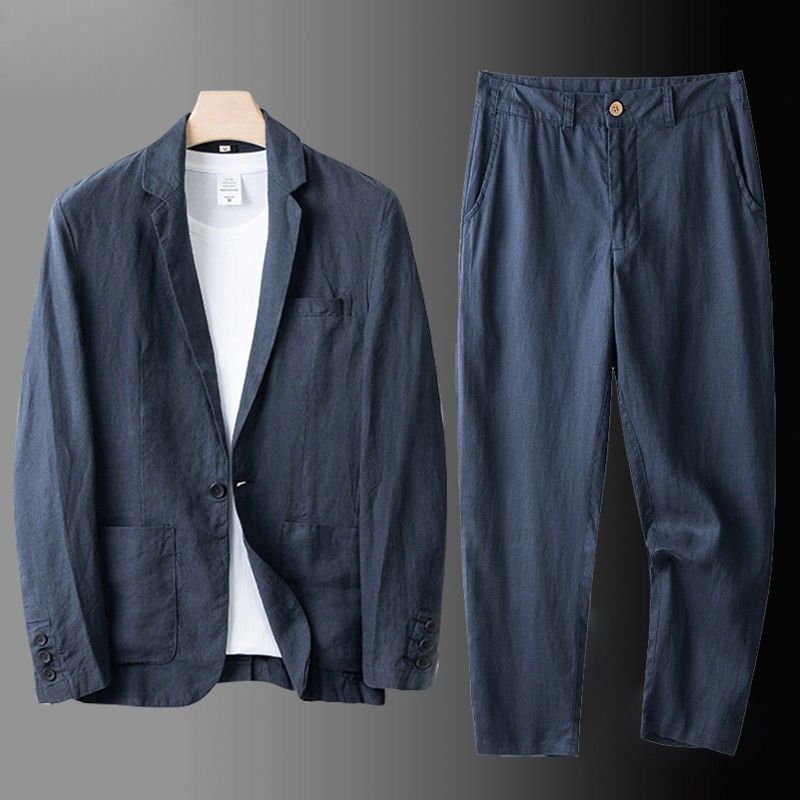 Costume décontracté en lin pour hommes