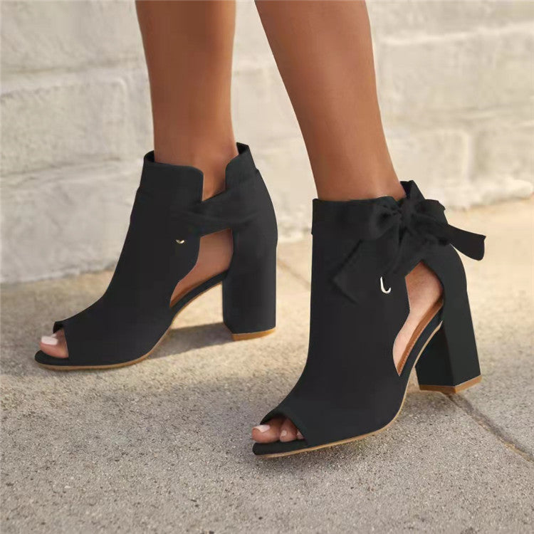 Chaussures à talon épais en daim - Chic&Shines