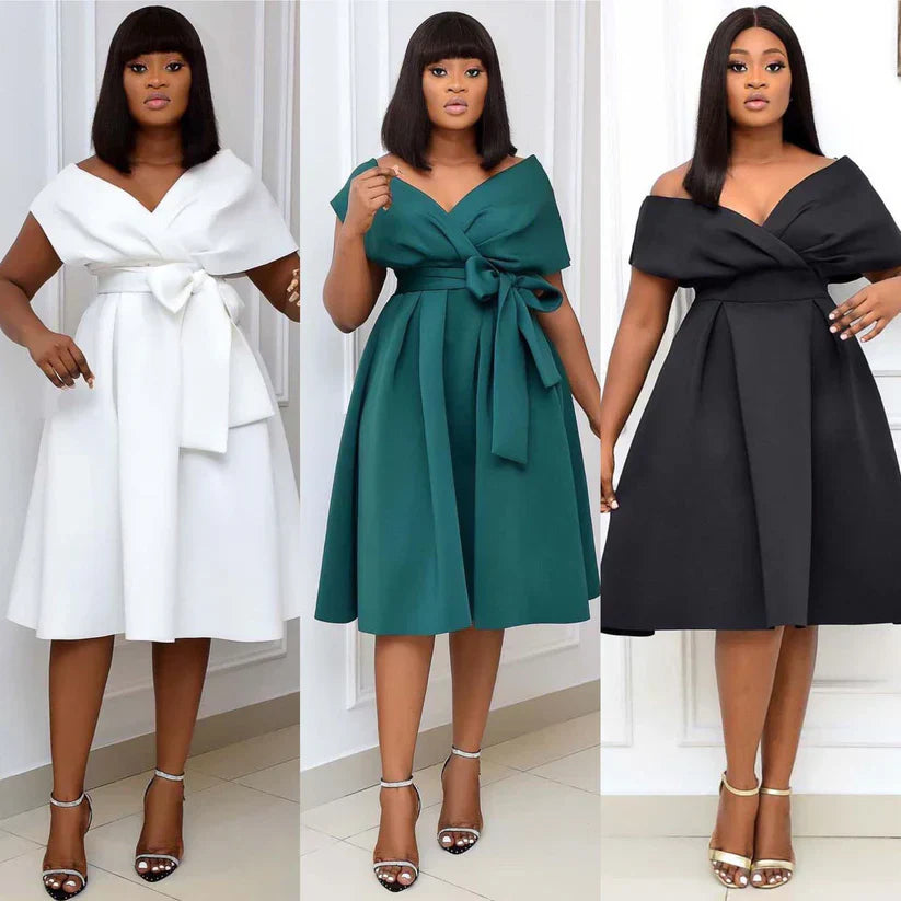 Women's Elegant A-Line Long Sleeve Dress | Autumn