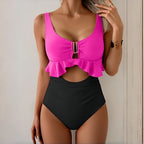 Solène — Bikini deux-pièces taille haute vert
