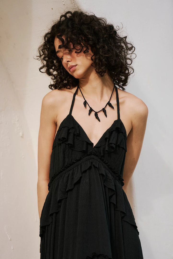 Sleeveless V-neck maxi dress