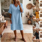 Robe fluide encolure V — Élégance casual intemporelle