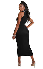 Robe longue licou sexy en diamant
