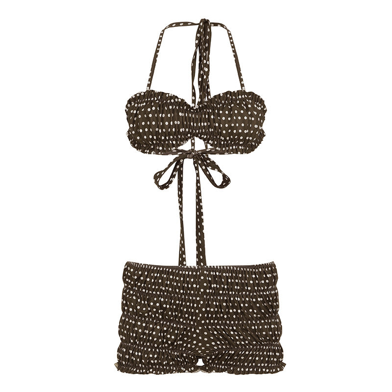 Marguerite — Ensemble short de plage à pois