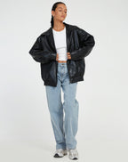 Stylish oversized leather jacket - Comfortable and trendy for everyday wear