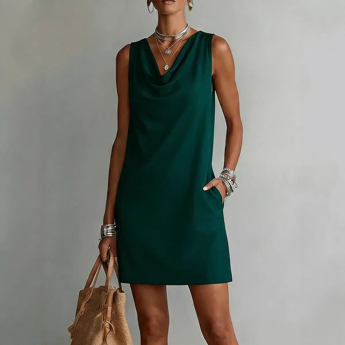 Robe épaules dénudées sans manches