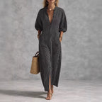 Robe longue fluide à manches ballon