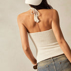 Haut tricot licou dos nu sans manches