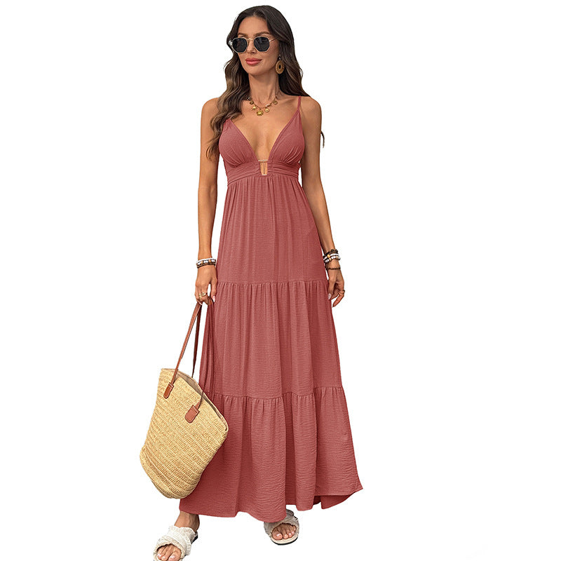 Robe Longue Décollété Profond — Allure Vacances