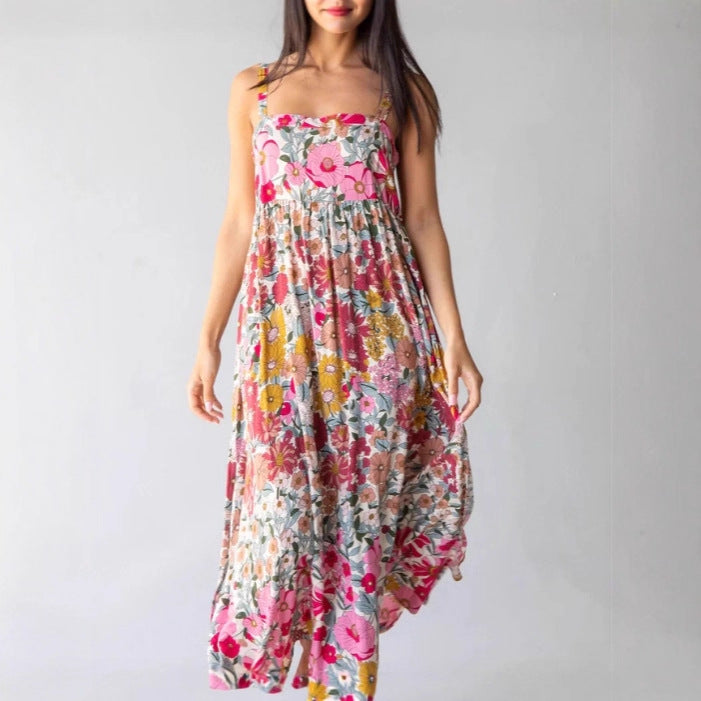 Robe sans manches motifs floraux - Coupe décontractée