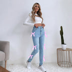 Jean slim stretch avec détail nœud