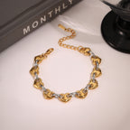 Bracelet motif cœur en acier inoxydable