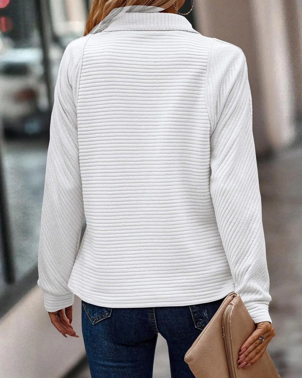 FrenchEmma - Pull femme élégant avec fermeture éclair pour l'automne