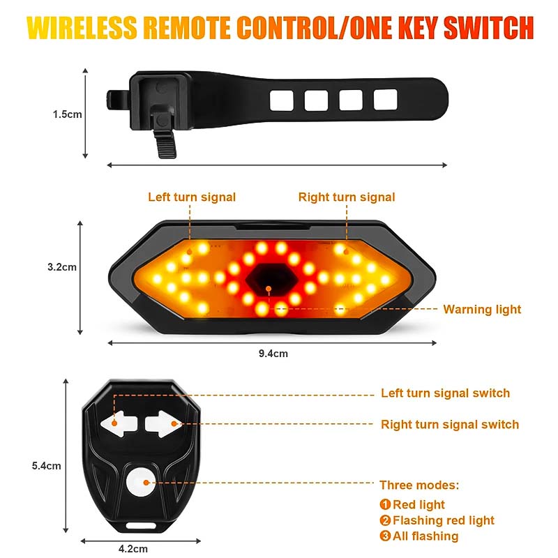 Wireless Rear Light with Signals