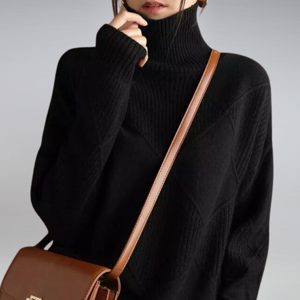 Heidi-Mode | Pull à col roulé en cachemire pour femmes - Spécial Hiver