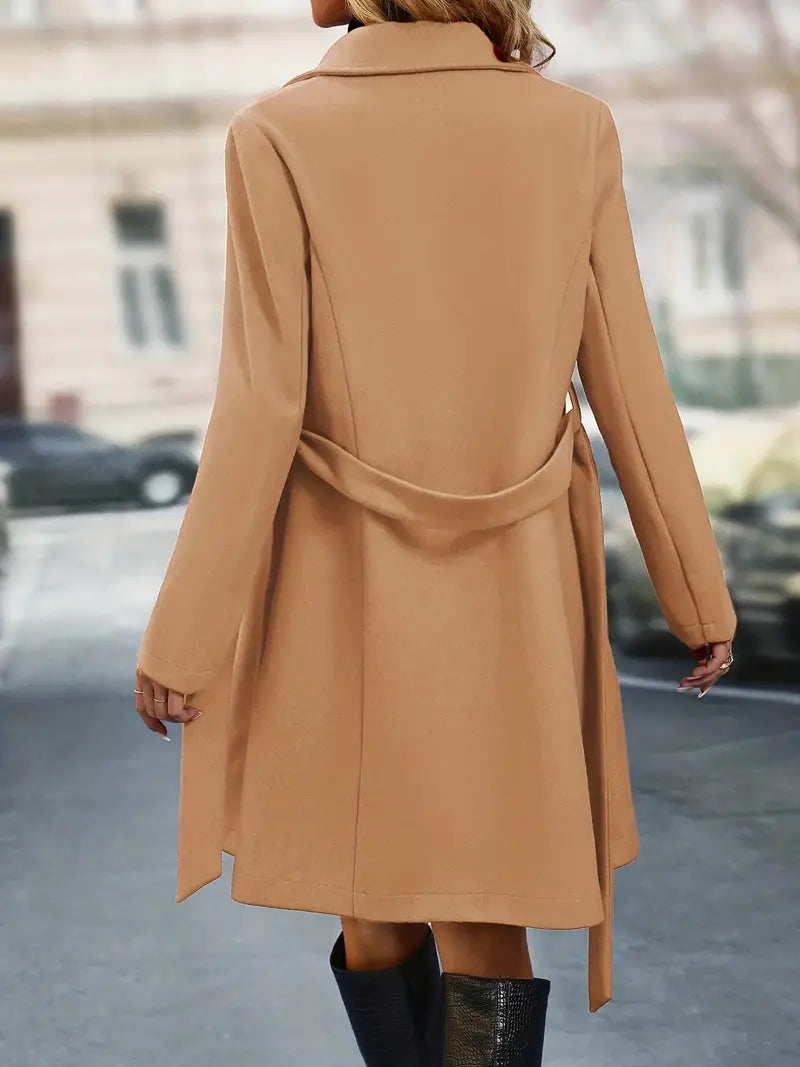 Chic women's double-breasted trench coat, perfect for autumn