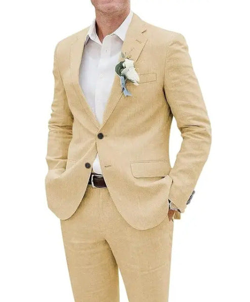Costume de loisir slim en lin hommes
