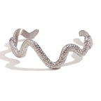 Bracelet acier inoxydable motif serpent ondulé