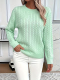 Women's Cable Knit Sweater - Soft and Stylish Pullover for Spring and Autumn