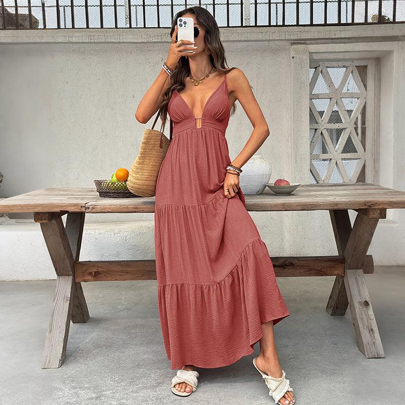 Robe Longue Décollété Profond — Allure Vacances
