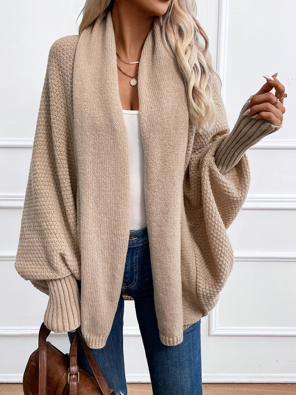 Cardigan élégant en cachemire à manches longues pour femmes, parfait pour l'automne
