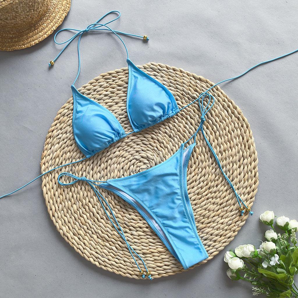Carmen — Bikini deux-pièces taille haute orange