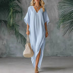 Robe d'été ample col V — Géométrie et légèreté