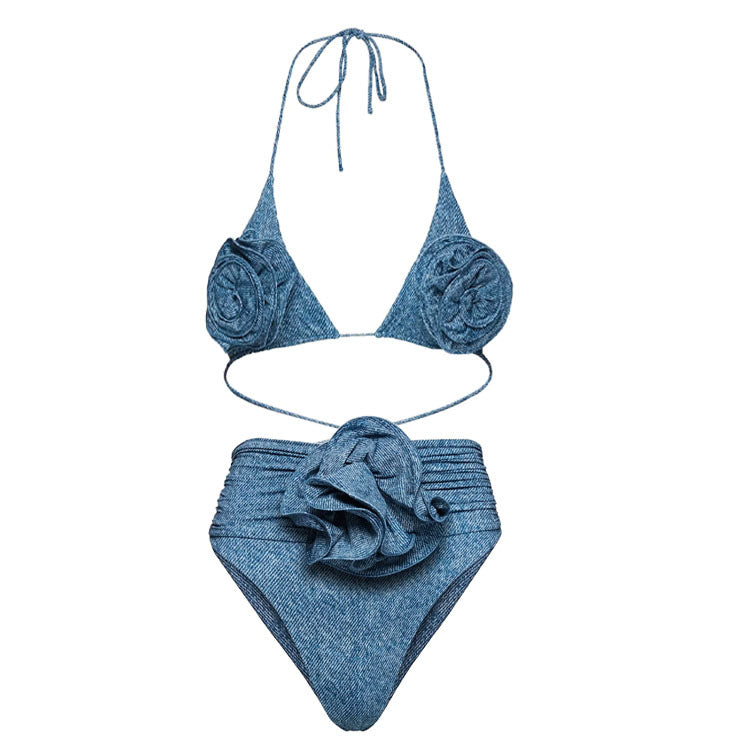 Lyna — Bikini deux-pièces à lacets à motif floral