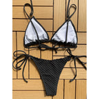 Maillot de bain bikini à bretelles col licou
