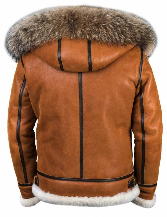 EnglishMeti - Sheepskin winter jacket with fur hood