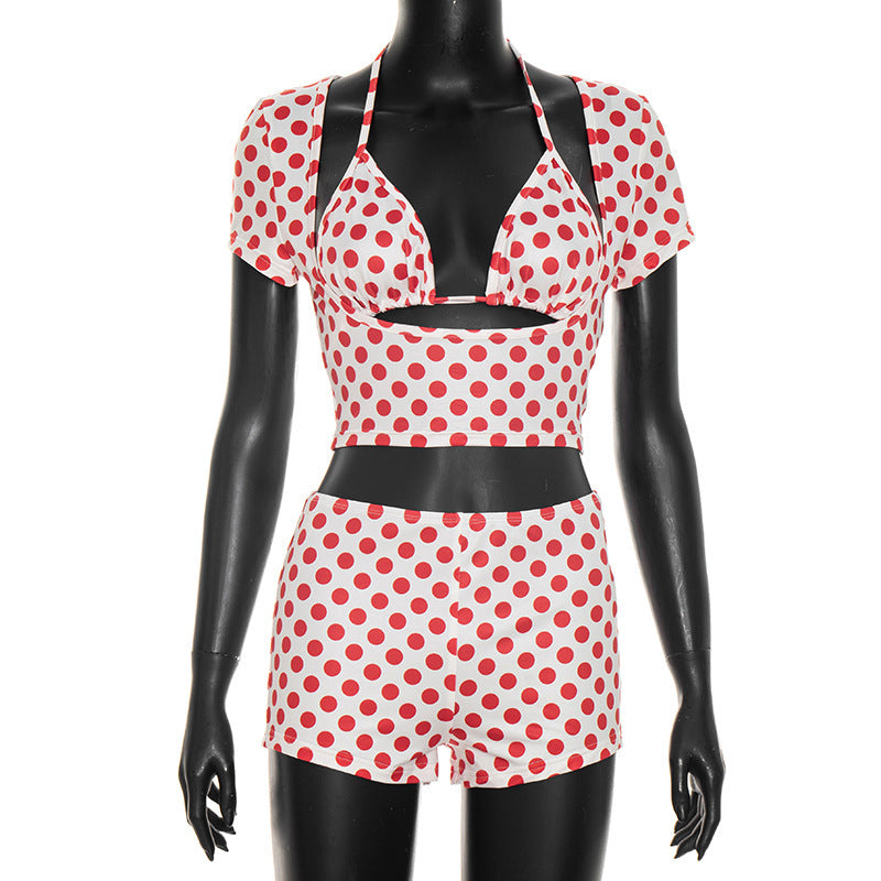 Ensemble pois chic — Short et débardeur coordonné