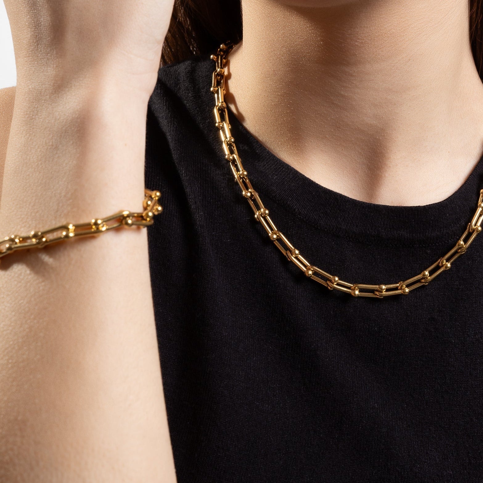 Isla | Bracelet en chaîne plaquée or imperméable - Ajustable