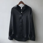 Chemisier en satin | Chemisier élégant pour femme, coupe droite et brillance subtile