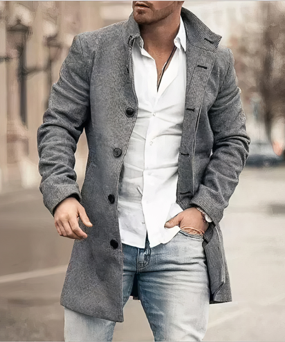 Trench-coat long et élégant pour hommes