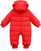 Grenouillère d'hiver pour bébé, chaude et confortable, avec oreilles