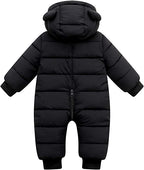 Grenouillère d'hiver pour bébé, chaude et confortable, avec oreilles