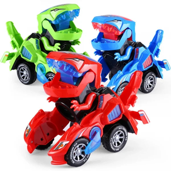 LED transforming dinosaur trolley