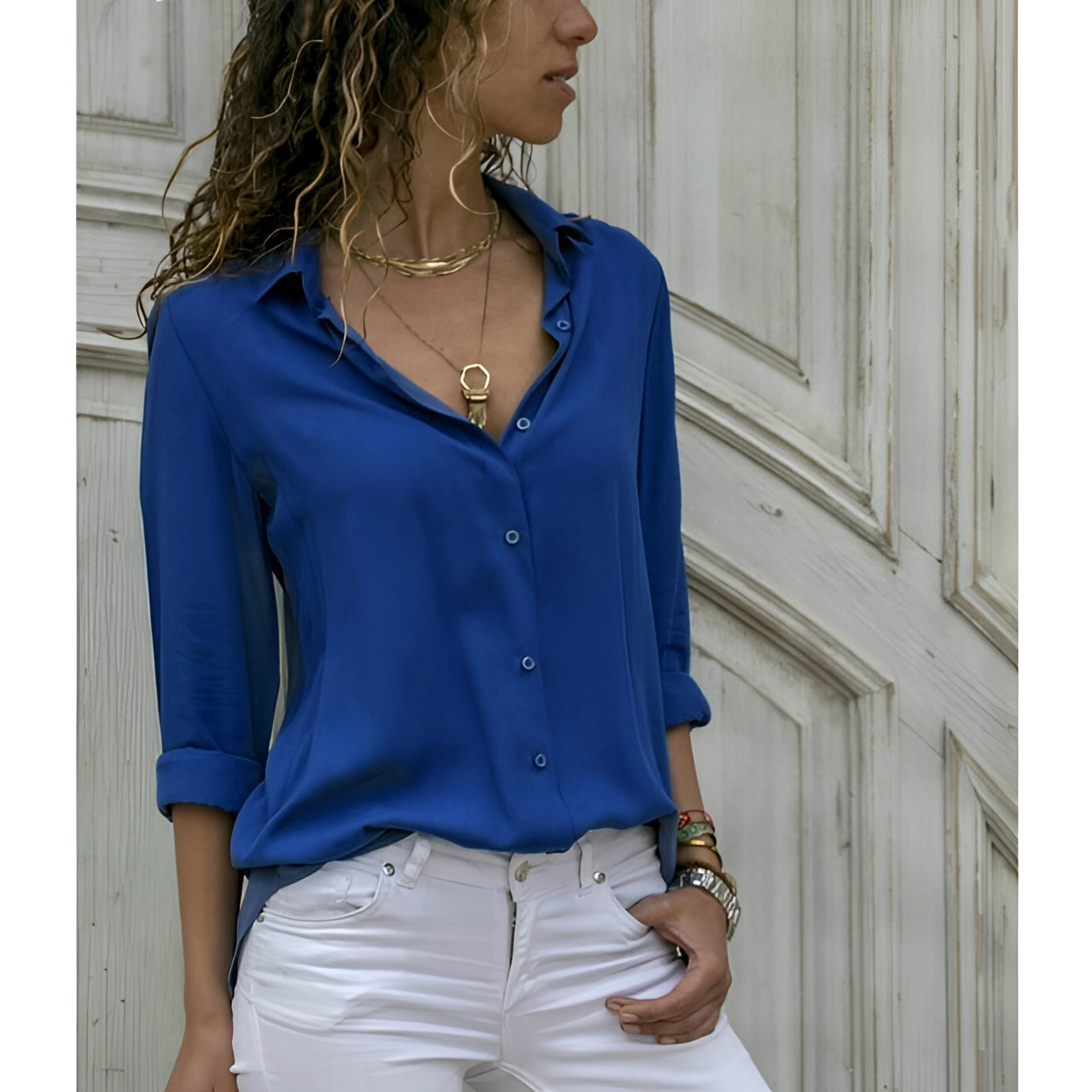 Chemisier en soie à manches longues pour femmes - Collection Automne