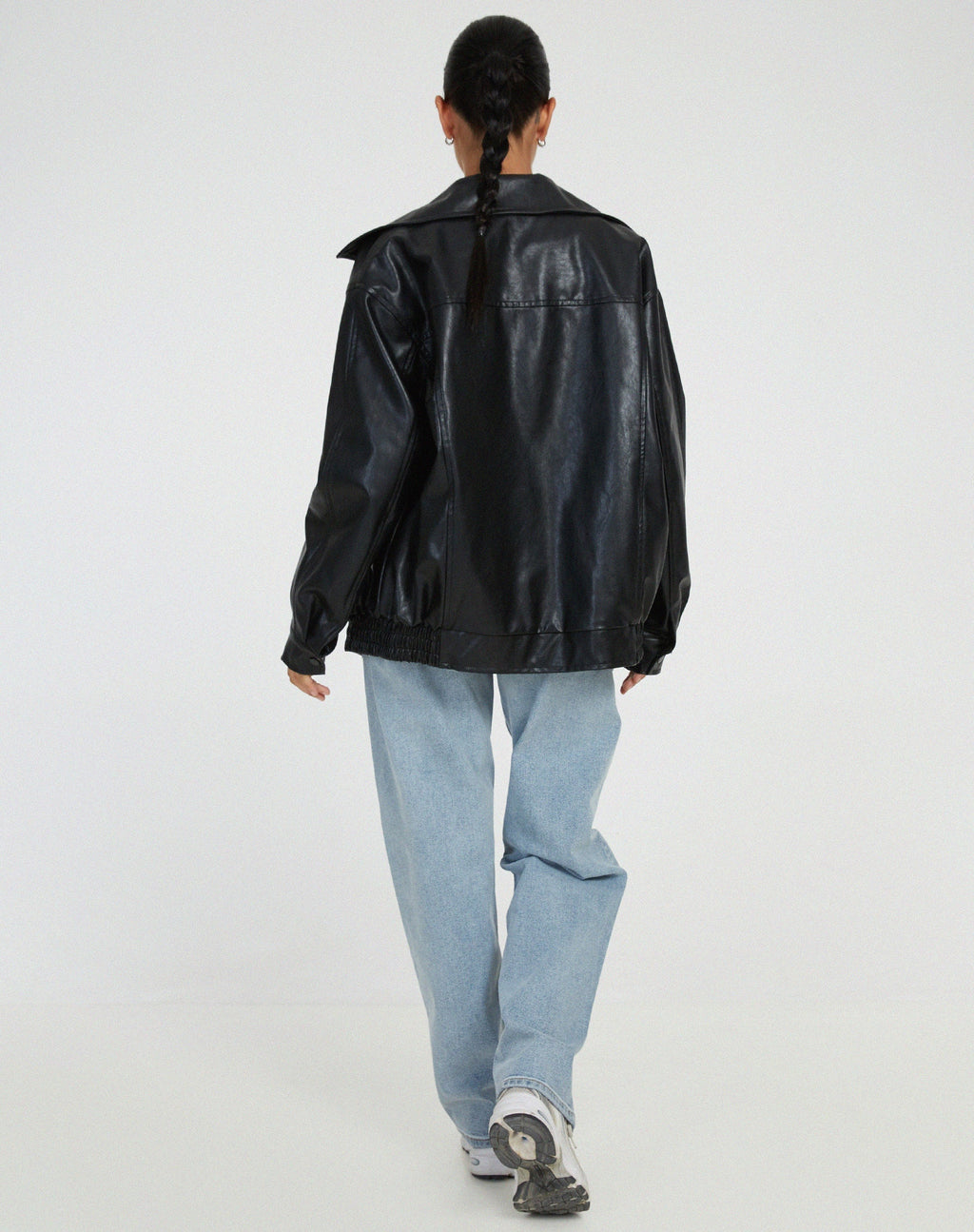 Veste en cuir oversize pour femme – Style décontracté Sophia