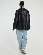 Veste en cuir oversize pour femme – Style décontracté Sophia