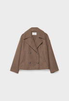 Manteau court pour femme avec double rangée de boutons et design intemporel