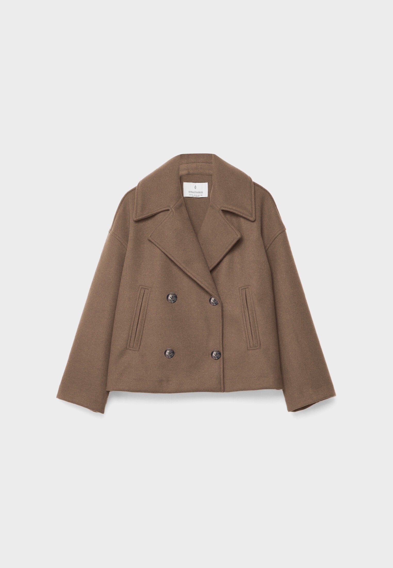 Manteau court pour femme avec double rangée de boutons et design intemporel