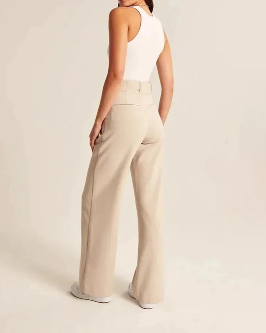 Celin | Women's High-Waisted Summer Trousers, Comfortable Wide Leg