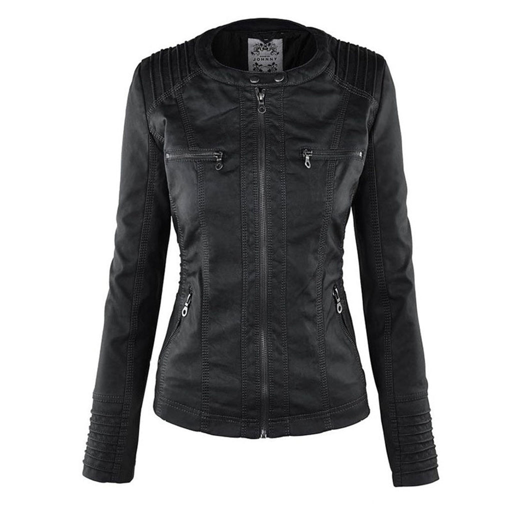 Veste en cuir à capuche pour femmes - Édition Automne