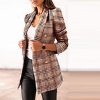 Blazer Manches Longues Imprimé Plaid